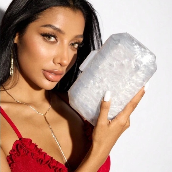 Handbags - Elegant Acrylic White Clutch Bag